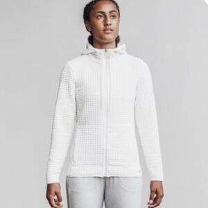 Brand New Women’s NOBULL White Full-Zip Waffle Knit Jacket Size XL